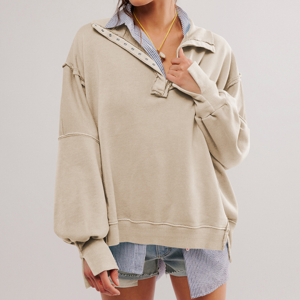 Women's Oversized Collared Sweatshirt