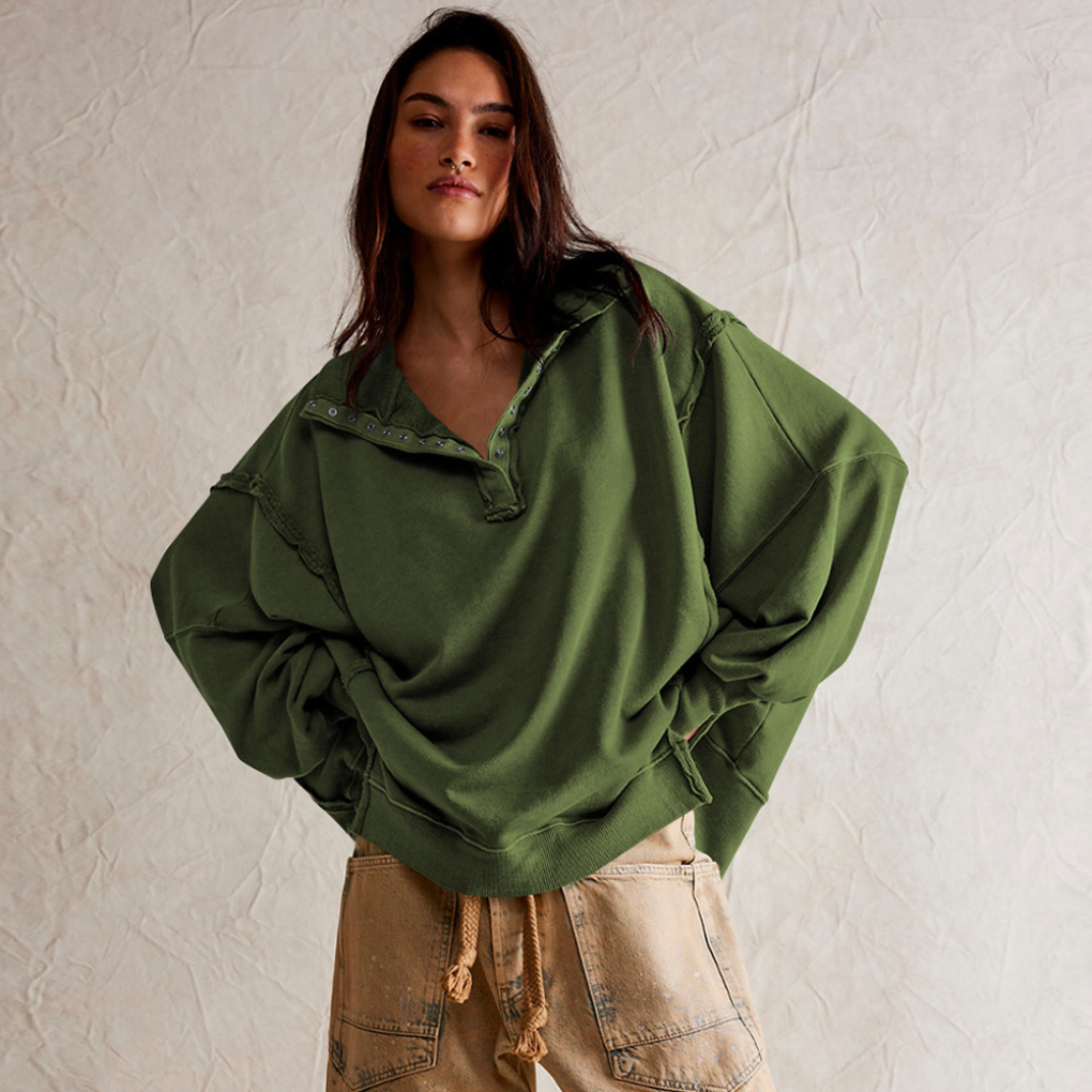 Women's Oversized Collared Sweatshirt