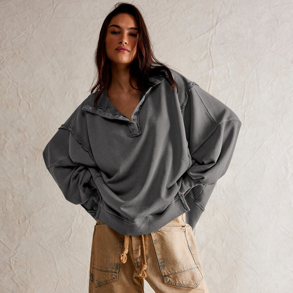 Women's Oversized Collared Sweatshirt