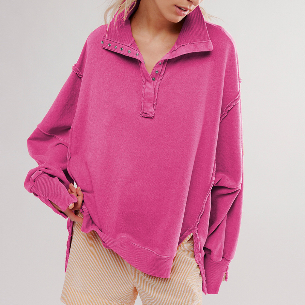 Women's Oversized Collared Sweatshirt
