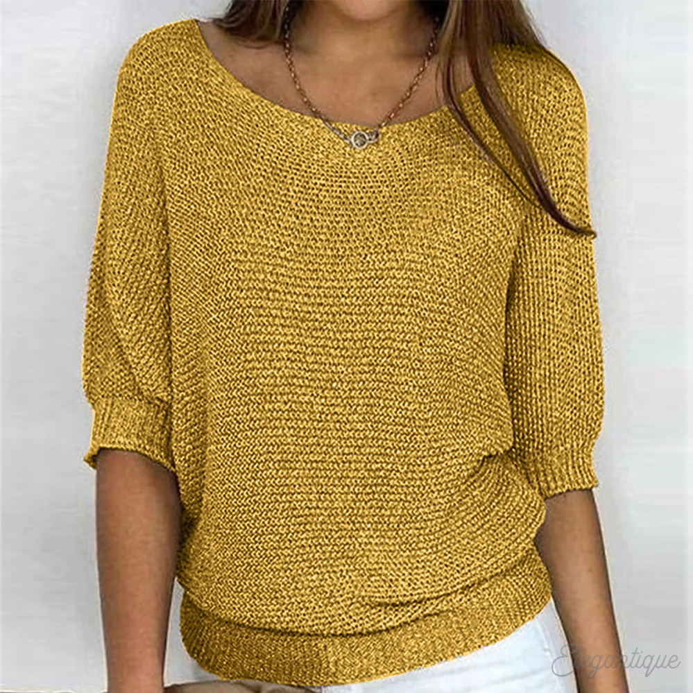 Women's Oversized Crew Neck Jumper with Textured Knit