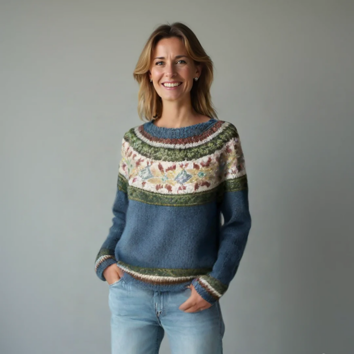 Selene | Crew Neck Ribbed Knit Sweater