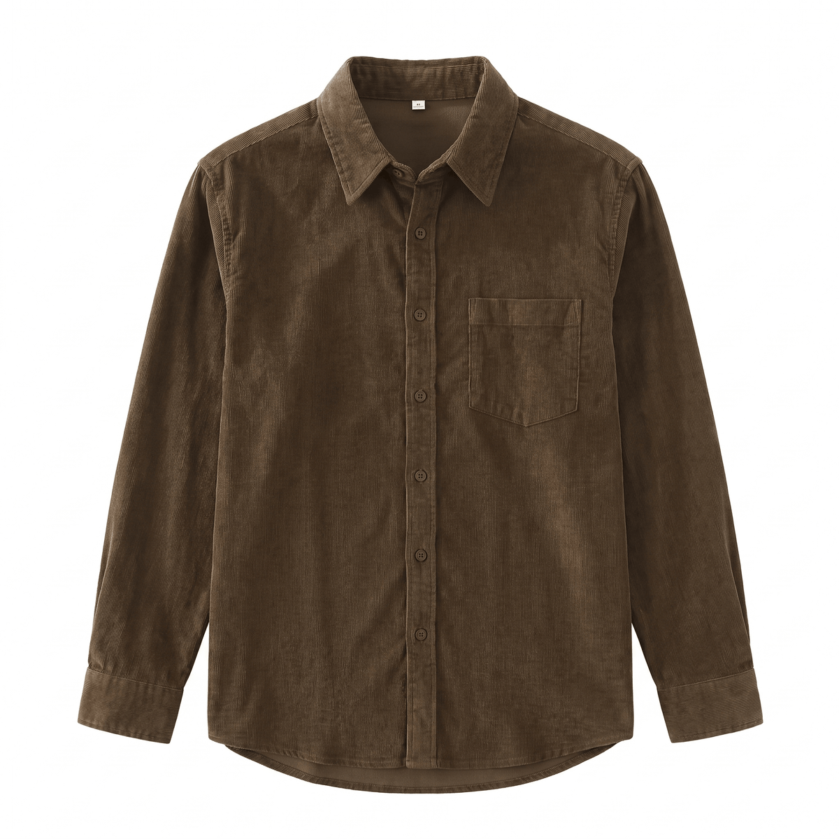 Fabian Washed Corduroy Shirt – Regular Fit Button-Up Single Chest Everyday Layering Top