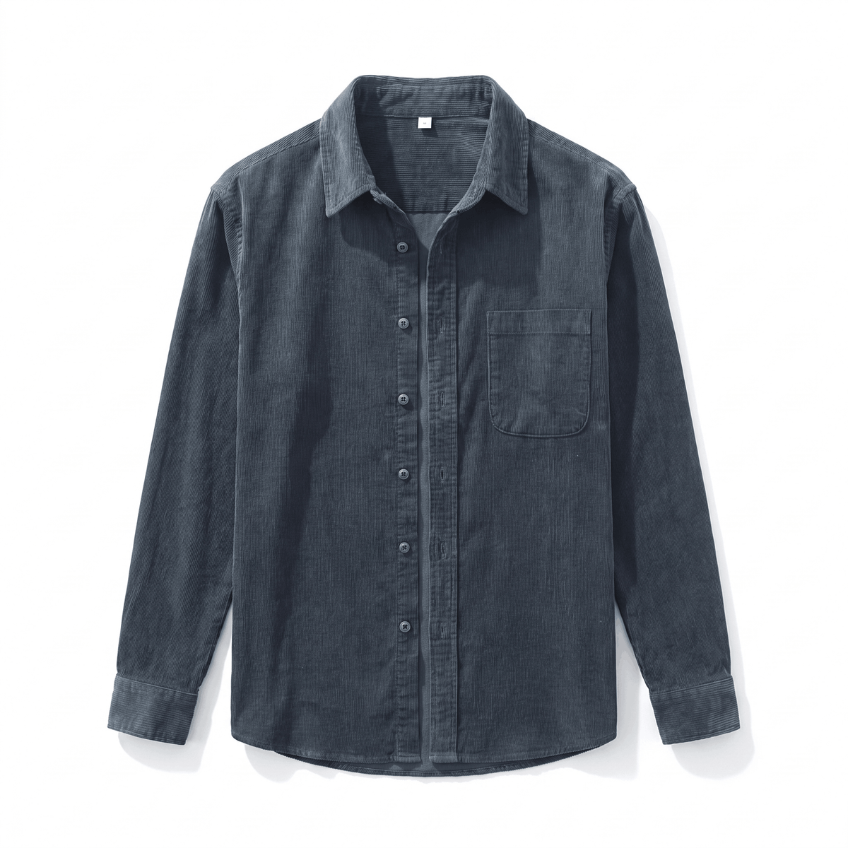 Fabian Washed Corduroy Shirt – Regular Fit Button-Up Single Chest Everyday Layering Top
