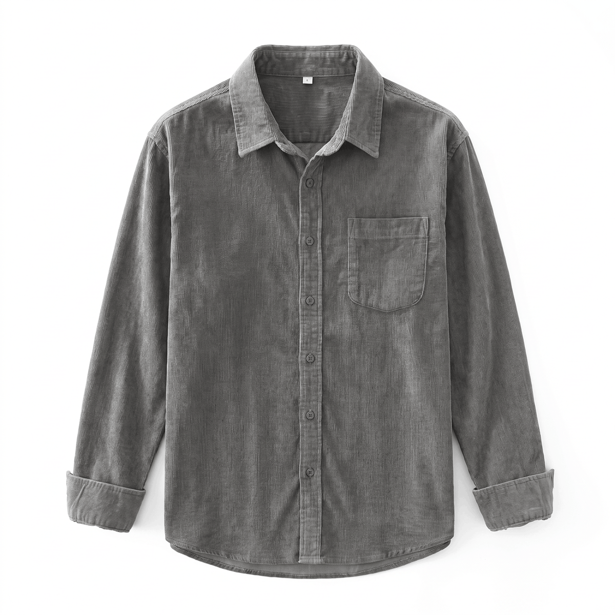 Fabian Washed Corduroy Shirt – Regular Fit Button-Up Single Chest Everyday Layering Top