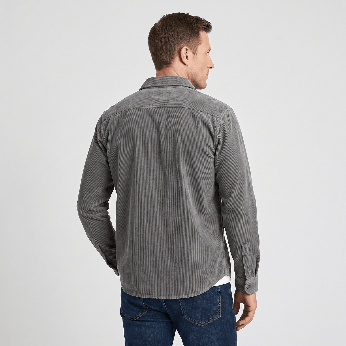 Fabian Washed Corduroy Shirt – Regular Fit Button-Up Single Chest Everyday Layering Top