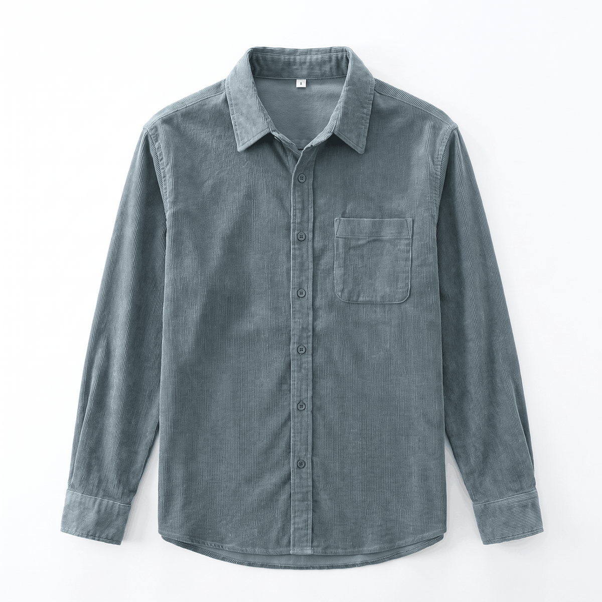 Fabian Washed Corduroy Shirt – Regular Fit Button-Up Single Chest Everyday Layering Top