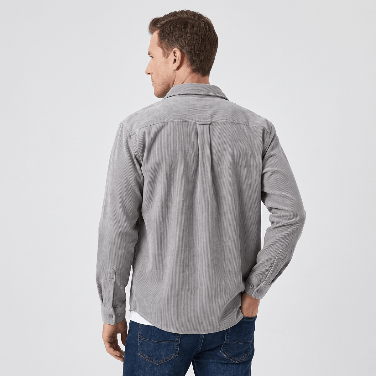 Fabian Washed Corduroy Shirt – Regular Fit Button-Up Single Chest Everyday Layering Top