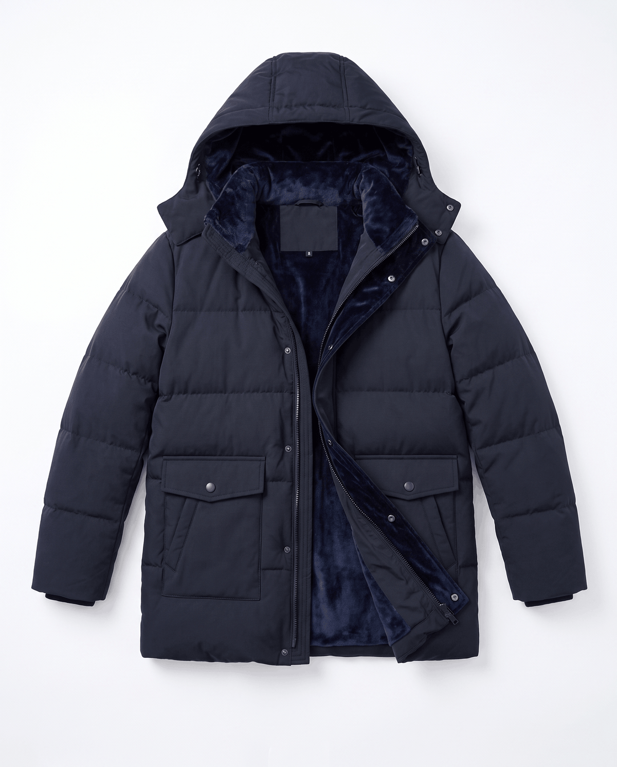 Fleece-Lined Winter Jacket for Men – Hooded, Full-Zip & Regular Fit | Kyle