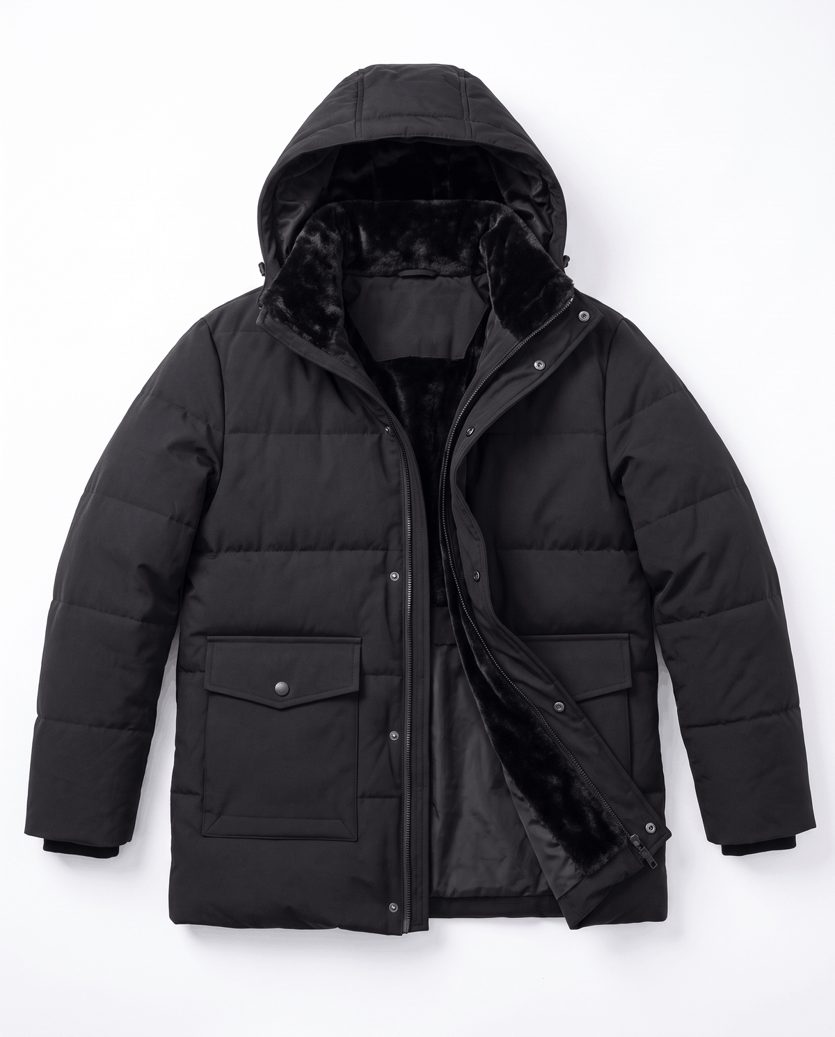 Fleece-Lined Winter Jacket for Men – Hooded, Full-Zip & Regular Fit | Kyle