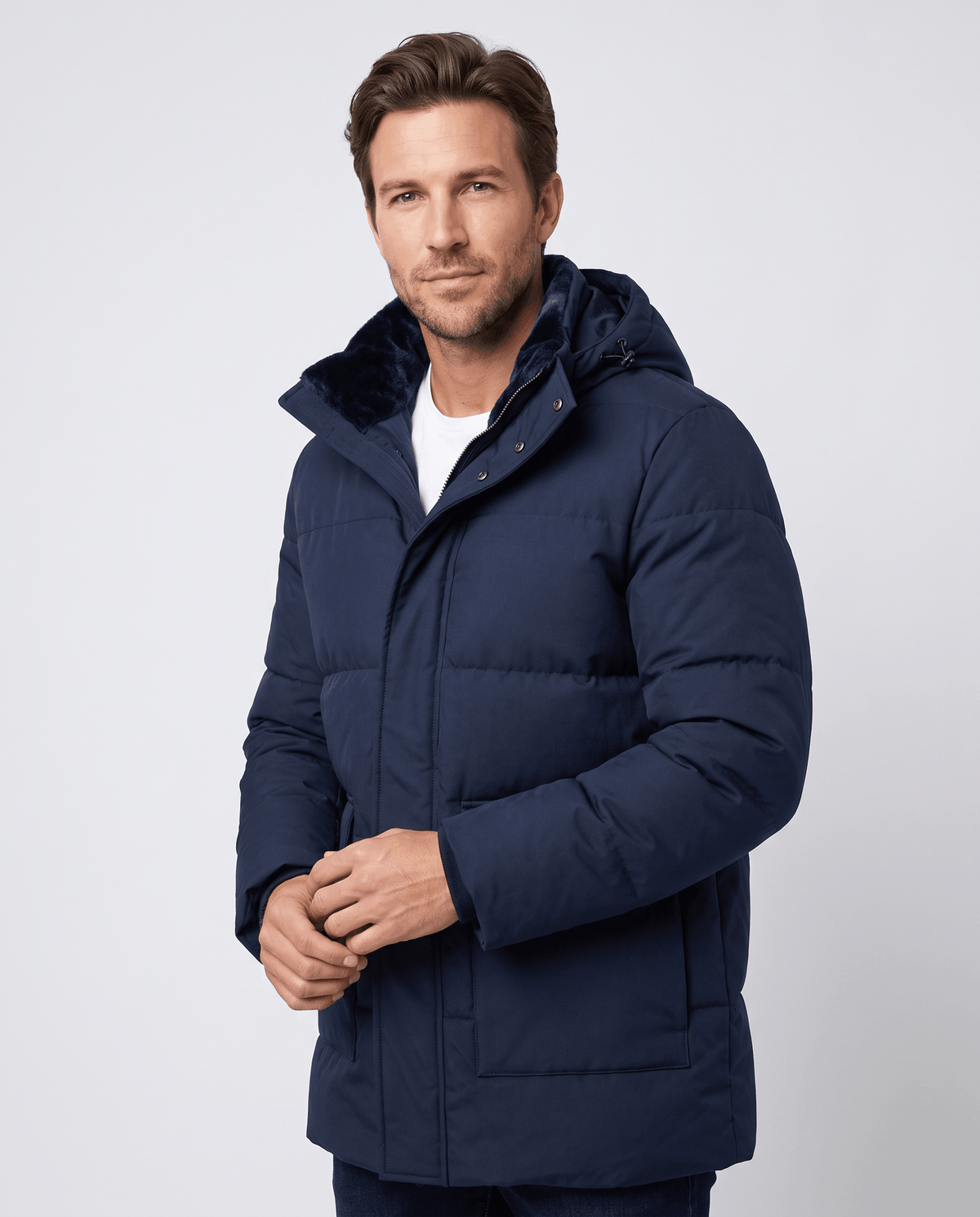 Fleece-Lined Winter Jacket for Men – Hooded, Full-Zip & Regular Fit | Kyle