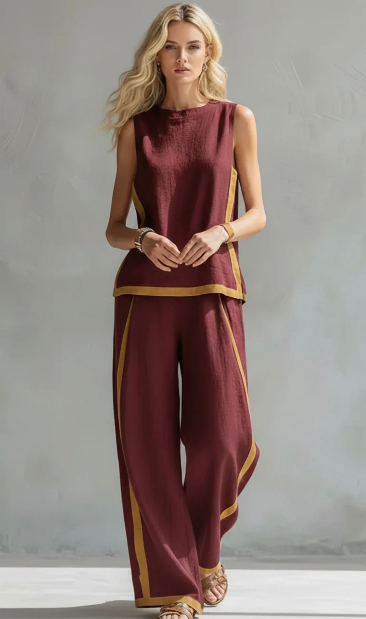 Taylor™ | Sleeveless Wide Leg Two-Piece Set