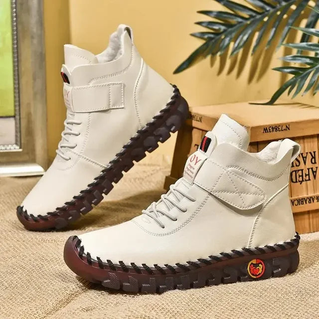 Women's Lace-Up Ankle Boots with Rubber Sole