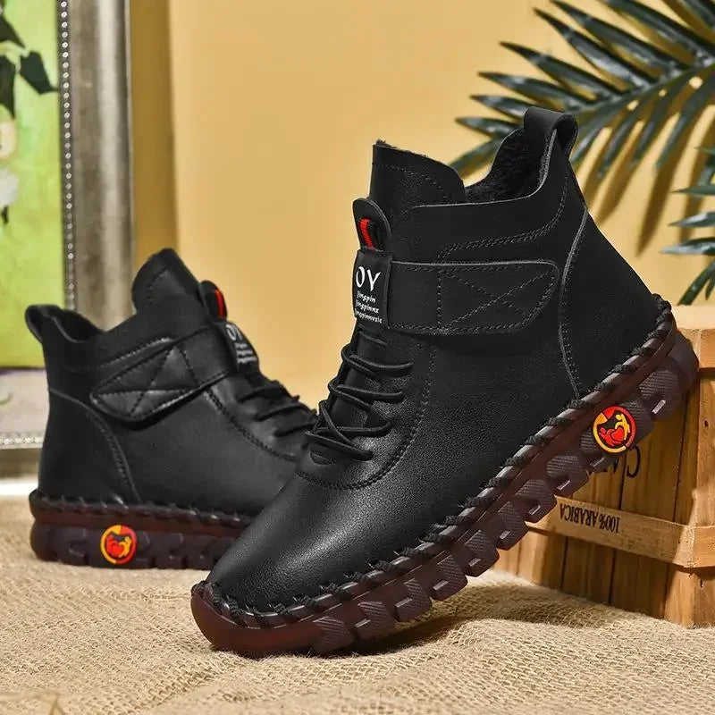 Women's Lace-Up Ankle Boots with Rubber Sole