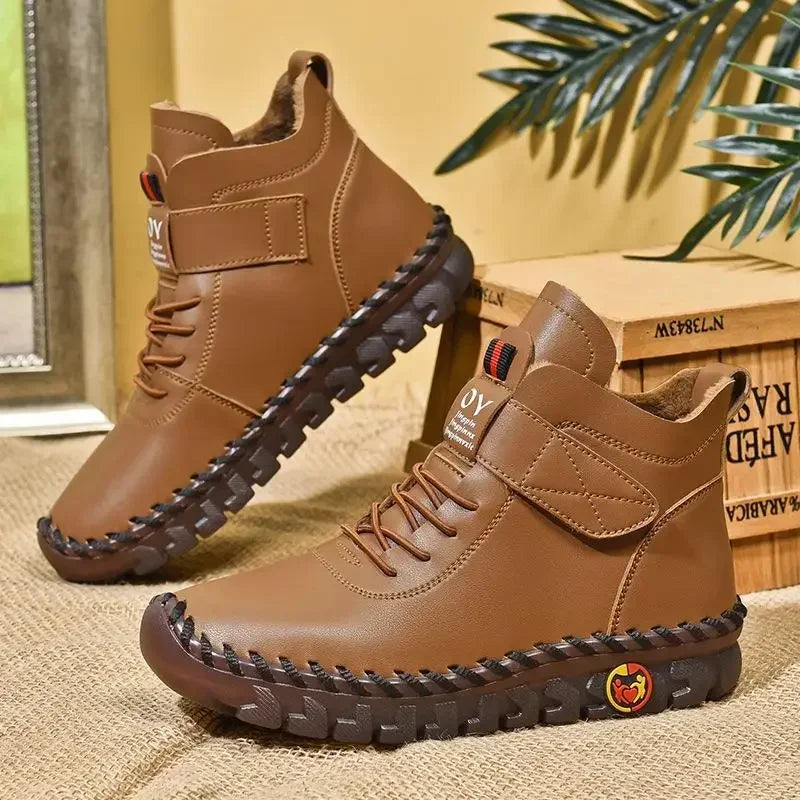 Women's Lace-Up Ankle Boots with Rubber Sole