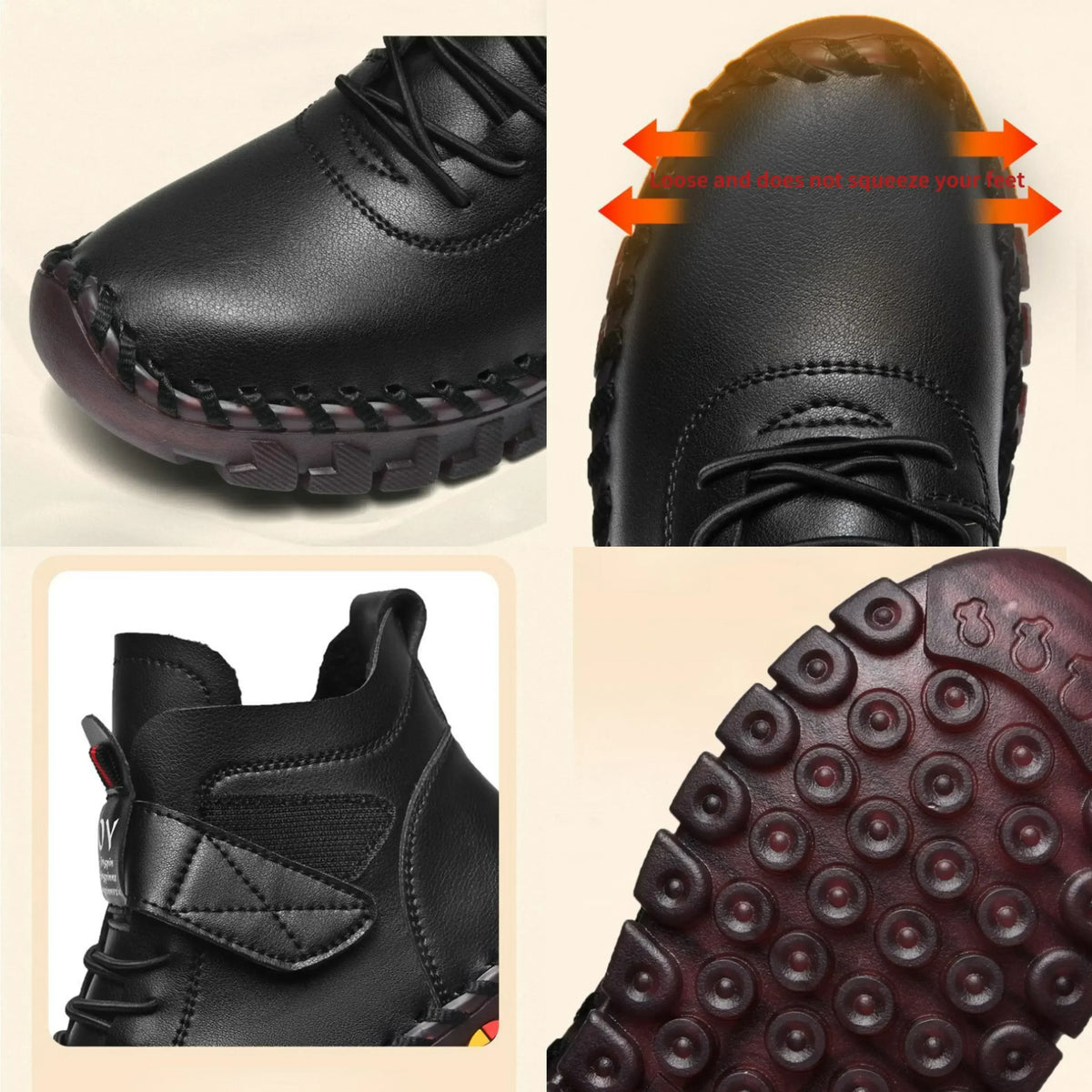 Women's Lace-Up Ankle Boots with Rubber Sole
