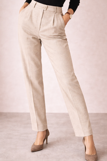 Women’s High-Waisted Straight-Leg Tailored Trousers