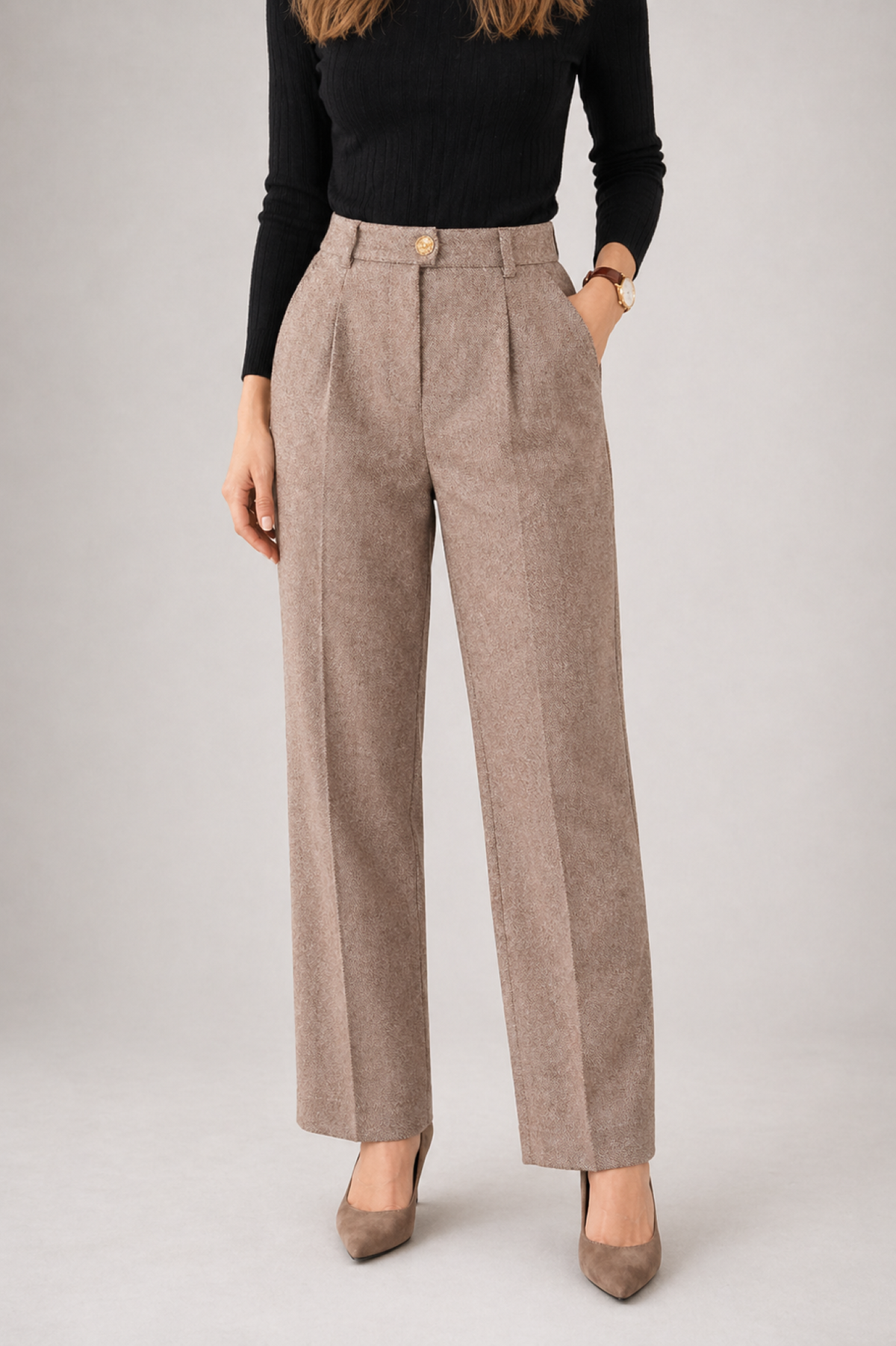 Women’s High-Waisted Straight-Leg Tailored Trousers