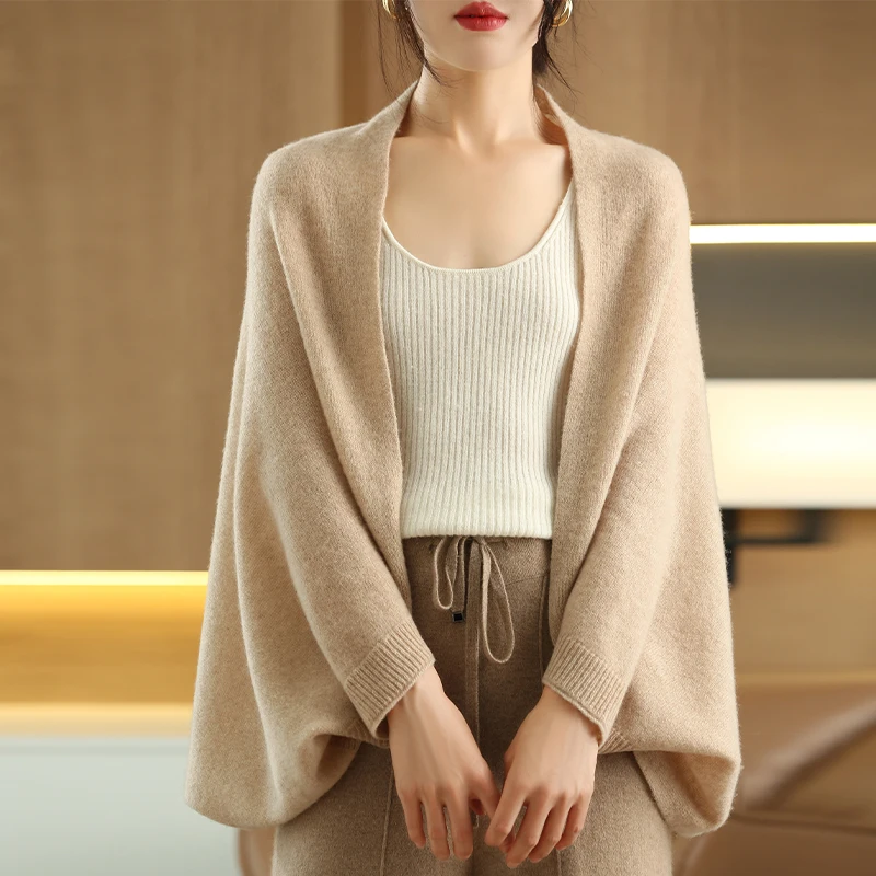 Women's Soft Knit Cardigan with Scarf