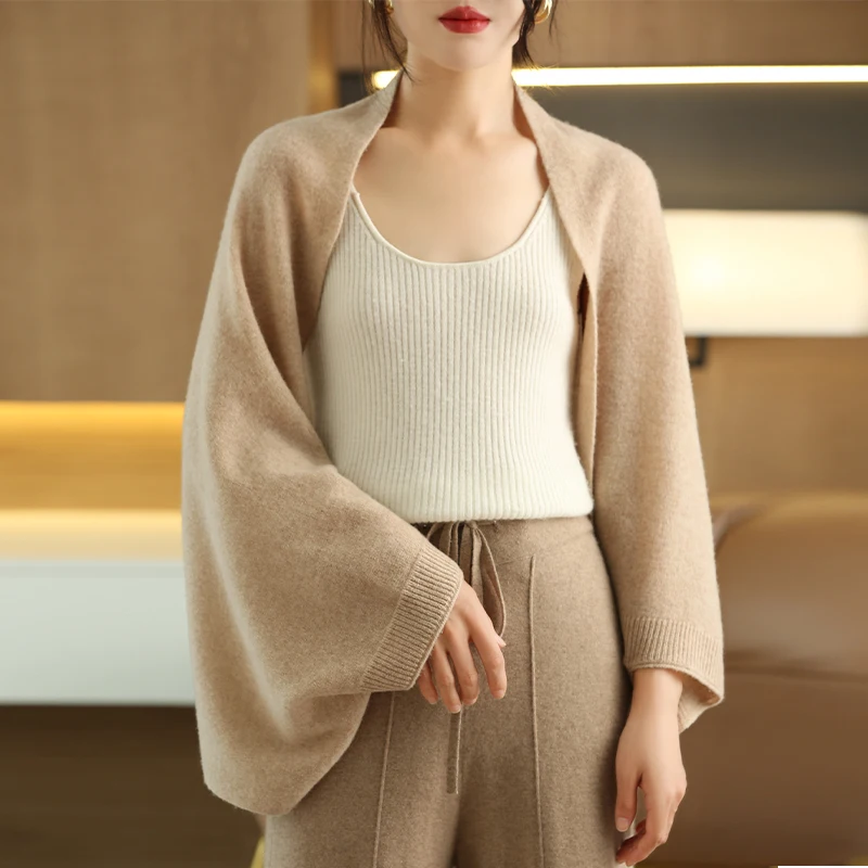 Women's Soft Knit Cardigan with Scarf