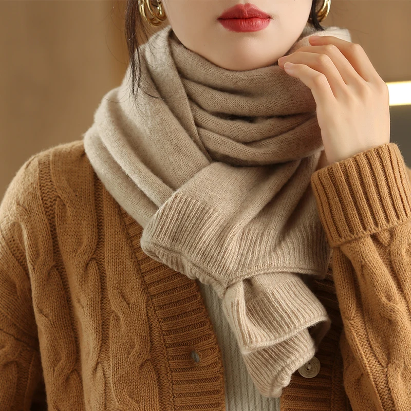 Women's Soft Knit Cardigan with Scarf