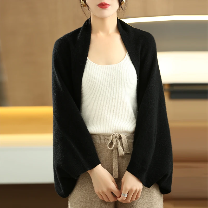 Women's Soft Knit Cardigan with Scarf