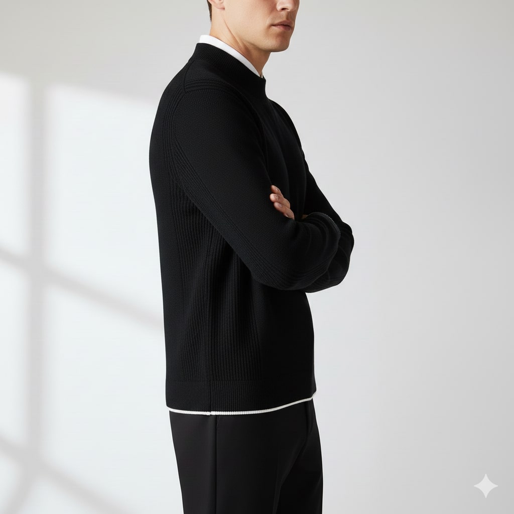 Adrian Men's Ribbed Crewneck Knit Pullover Sweater