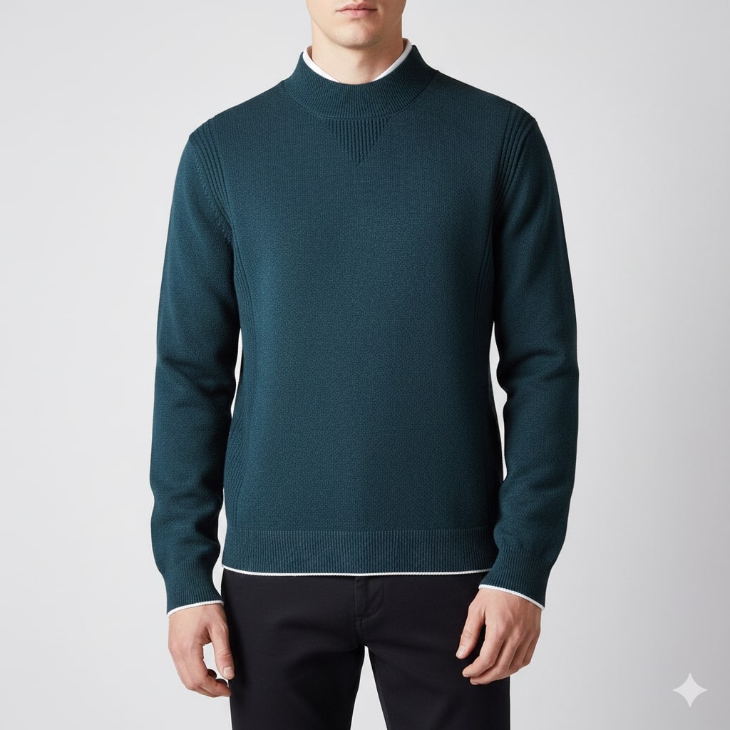 Adrian Men's Ribbed Crewneck Knit Pullover Sweater