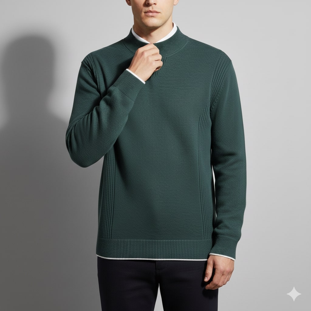 Adrian Men's Ribbed Crewneck Knit Pullover Sweater