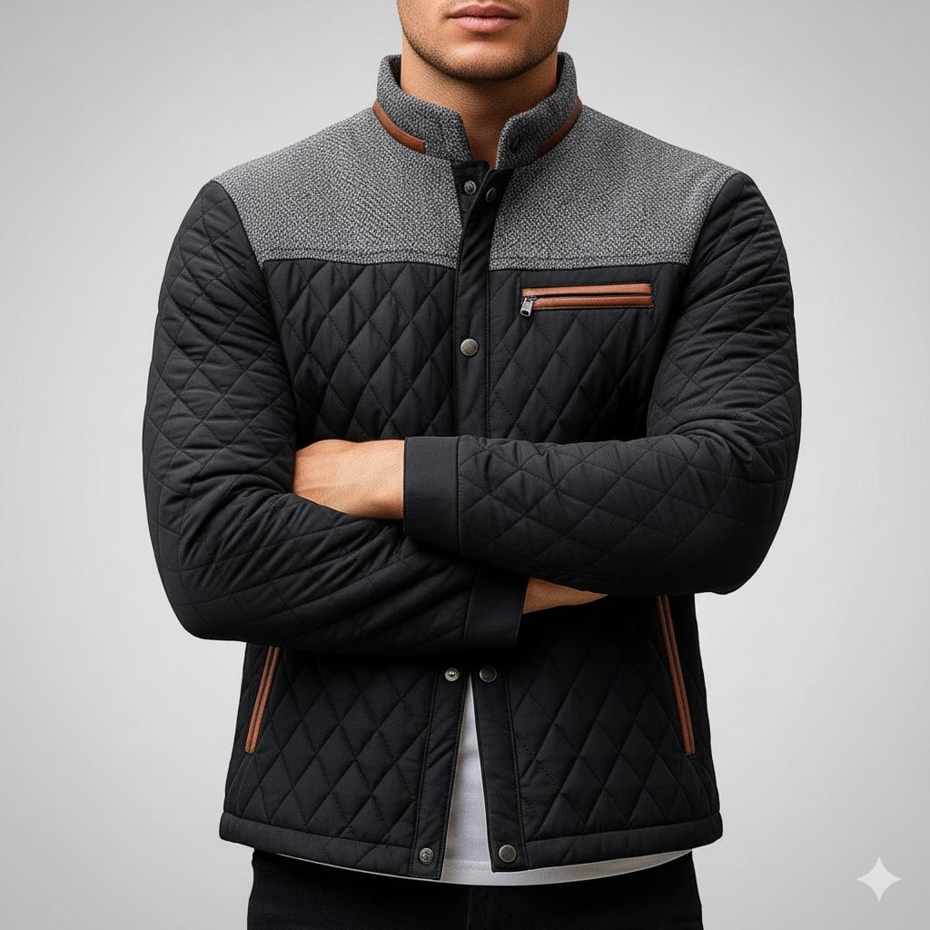 Adriano Men's Lightweight Quilted Puffer Zip-Up Jacket
