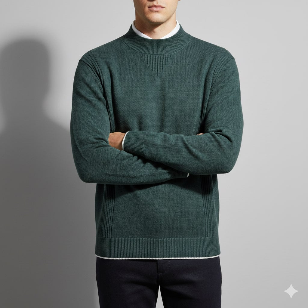 Adrian Men's Ribbed Crewneck Knit Pullover Sweater