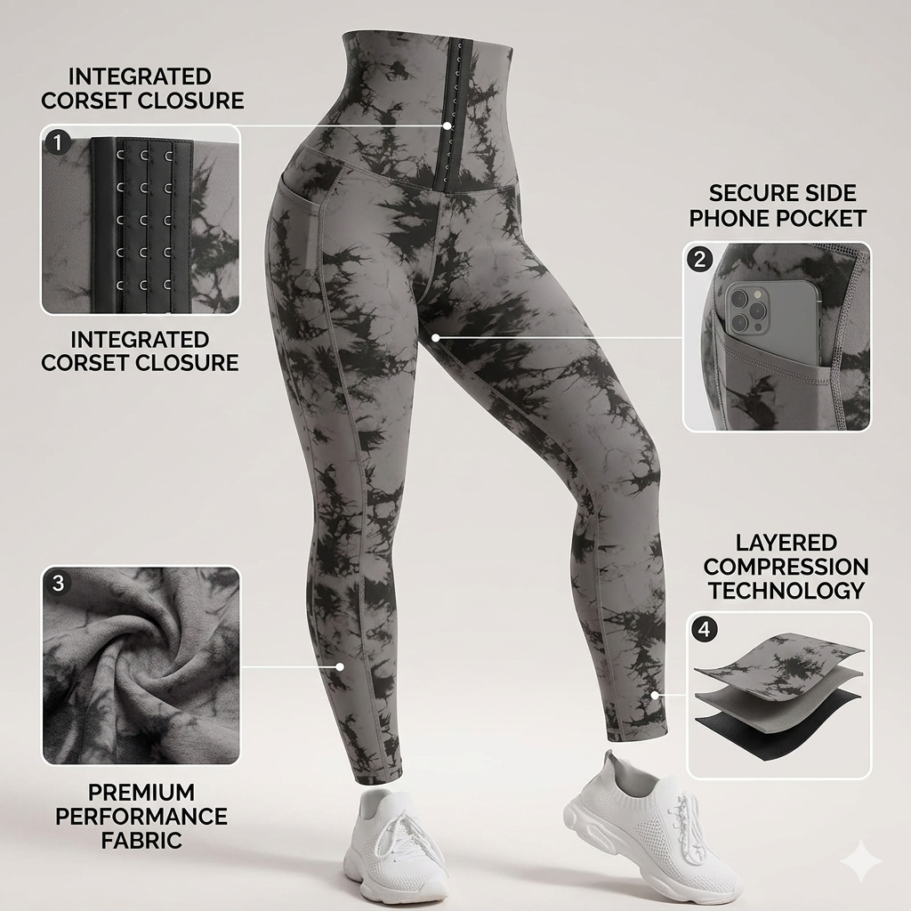 Women's High-Waist Tie-Dye Pocket Gym Leggings