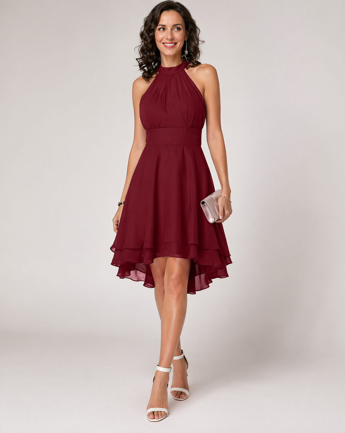 Women’s Halter Neck Fit & Flare Midi Dress