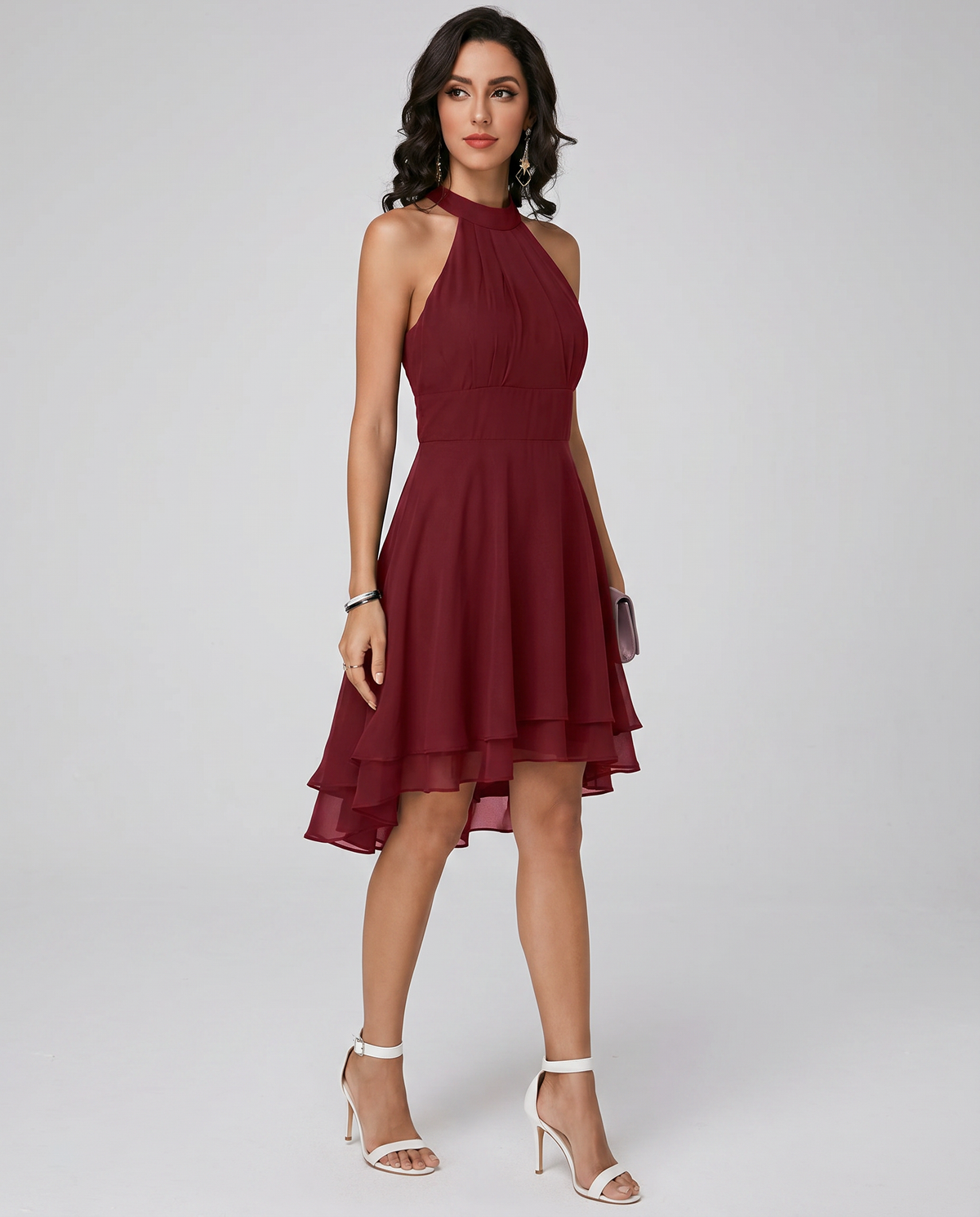 Women’s Halter Neck Fit & Flare Midi Dress