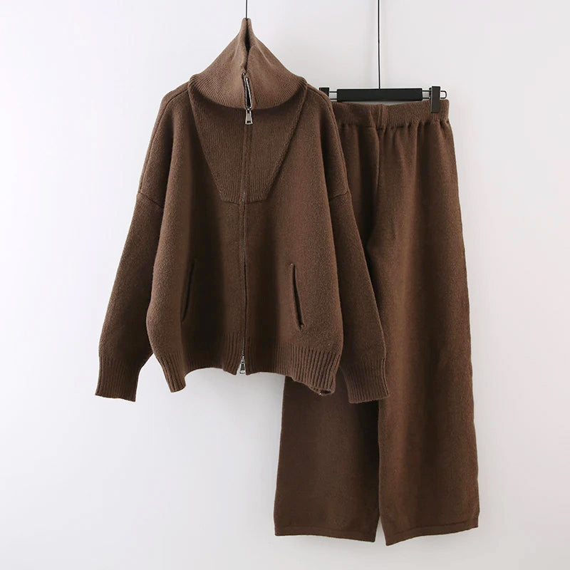 Gianna - Women's Zip-Up Knit Lounge Set
