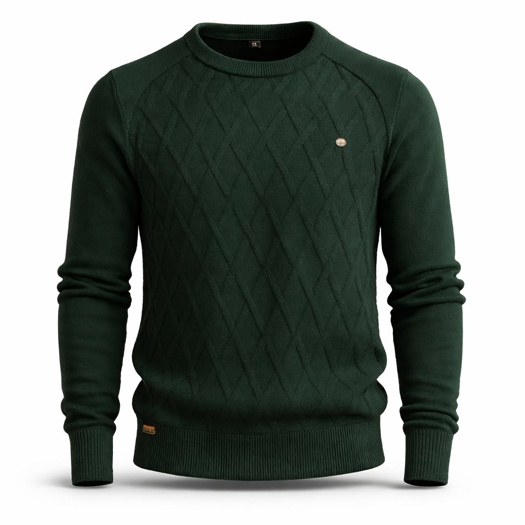 Men's Cable Knit Jumper | Classic Crew Neck Sweater