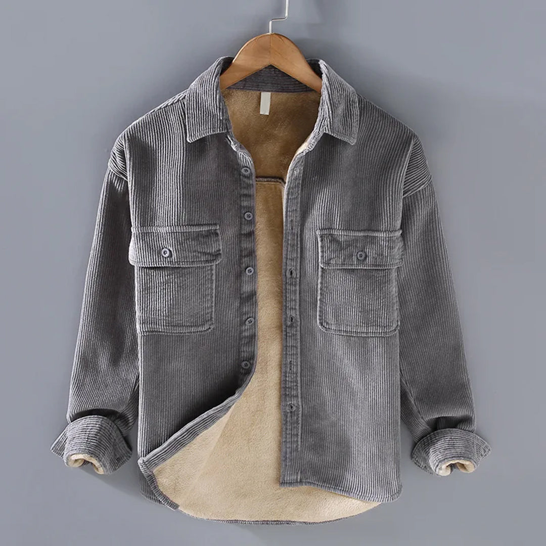 Men's Corduroy Fleece-Lined Overshirt