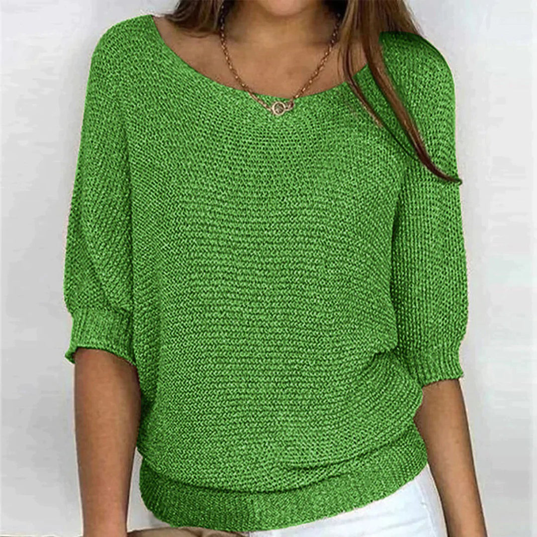 Women's Oversized Crew Neck Jumper with Textured Knit