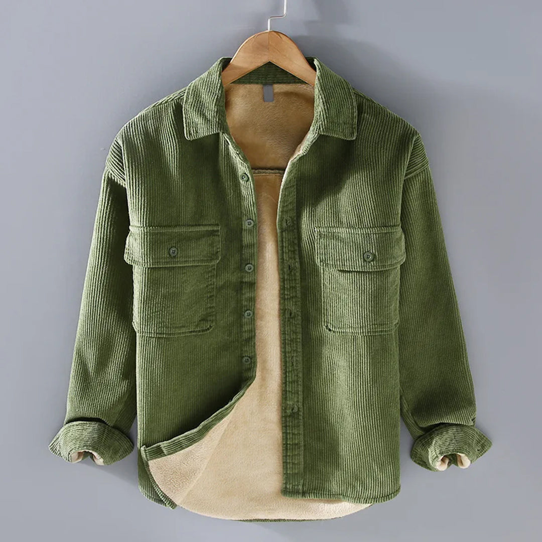 Men's Corduroy Fleece-Lined Overshirt