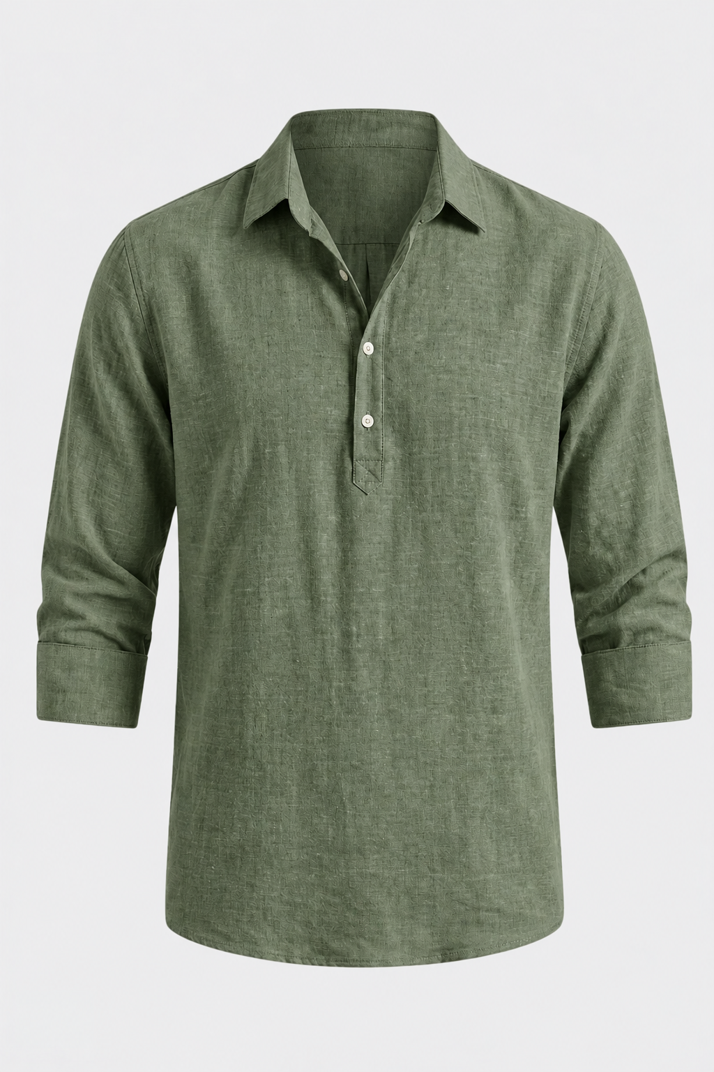 Men's Long Sleeve Shirt | Casual Half Button Collar