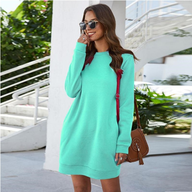 Women’s Casual Long Sleeve Sweatshirt Dress