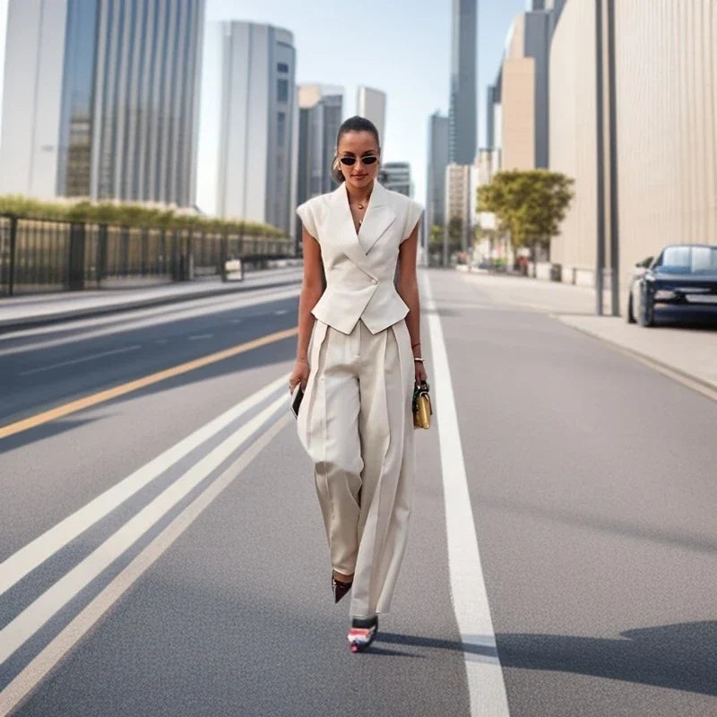 Hanna | Suit Set with Sleeveless Vest