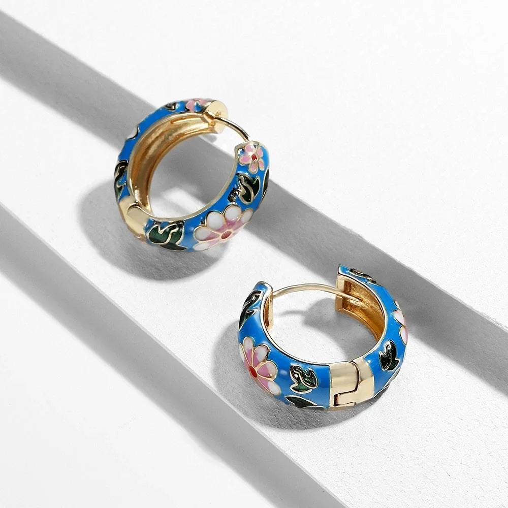 Leilani Floral Hoop Earrings