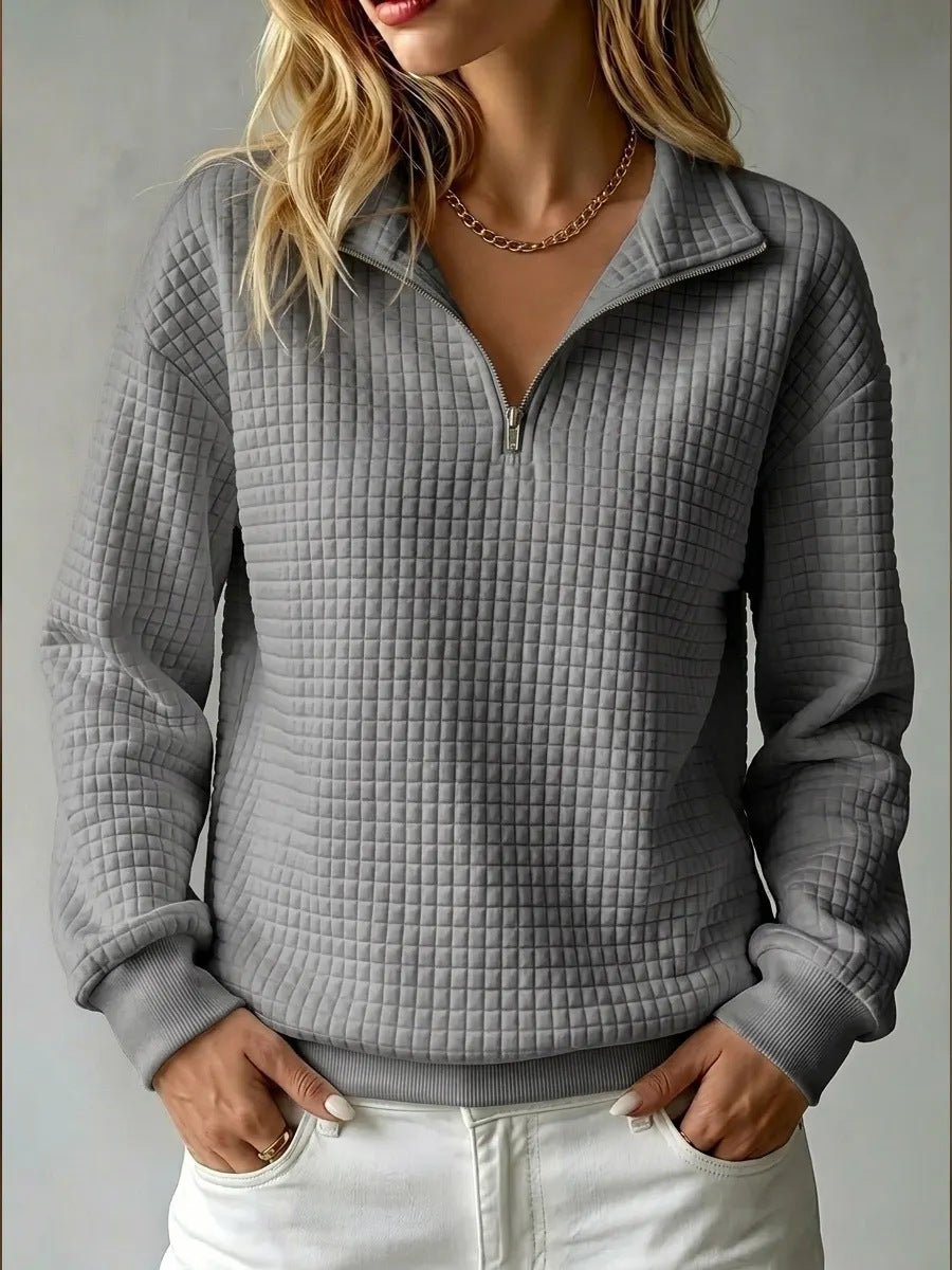 Ailsa-Faye Quilted Half-Zip Sweatshirt