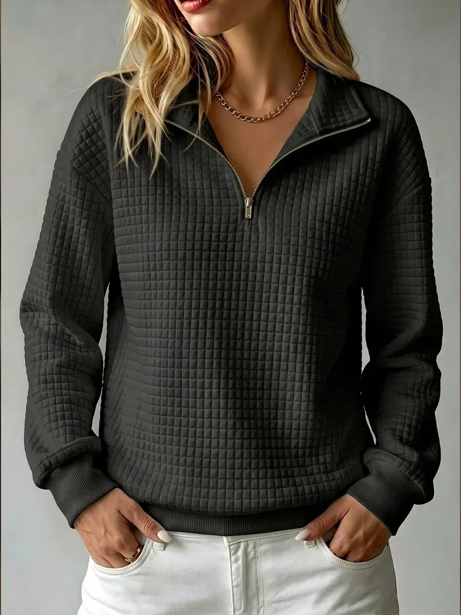 Ailsa-Faye Quilted Half-Zip Sweatshirt