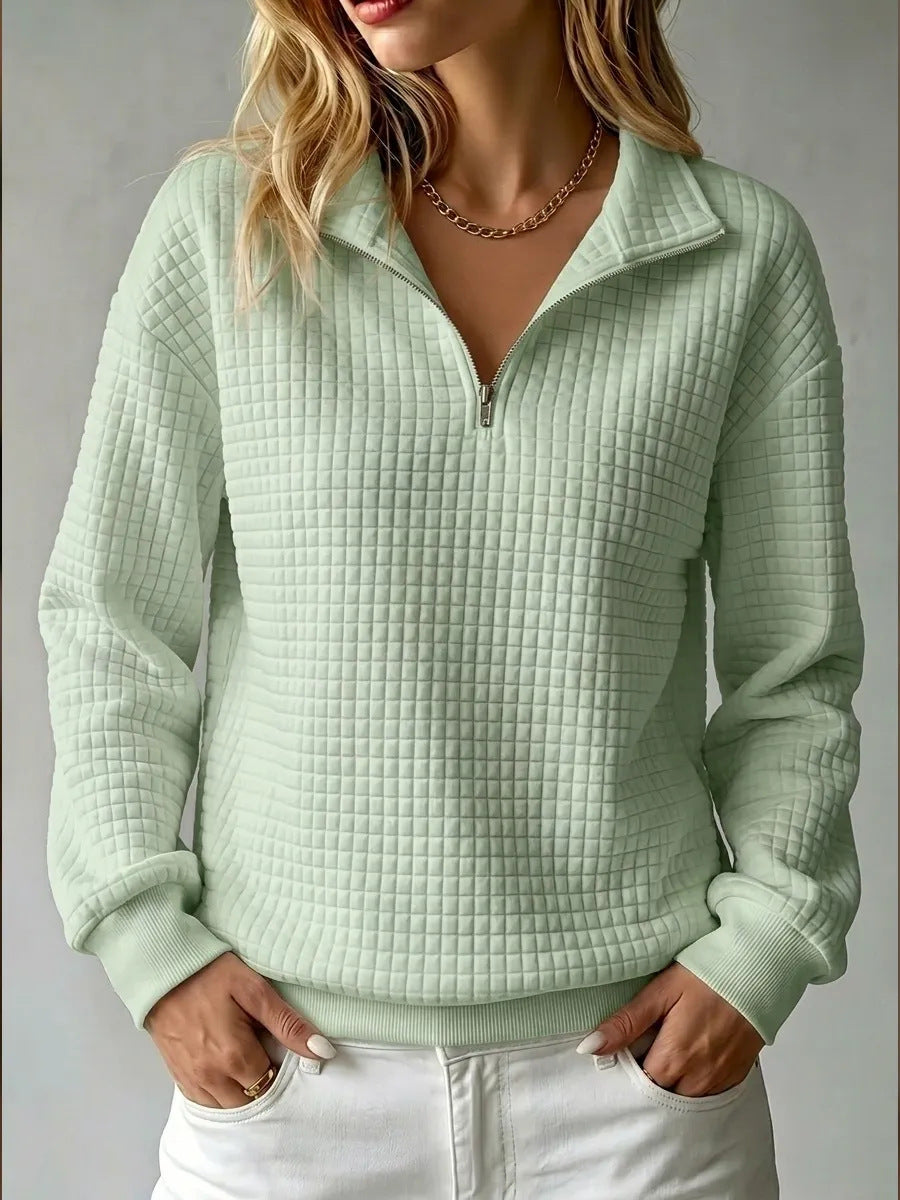 Ailsa-Faye Quilted Half-Zip Sweatshirt