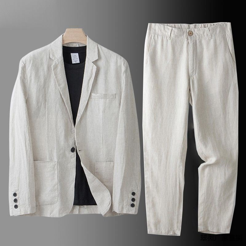 LINEN BLEND SUIT FOR MEN