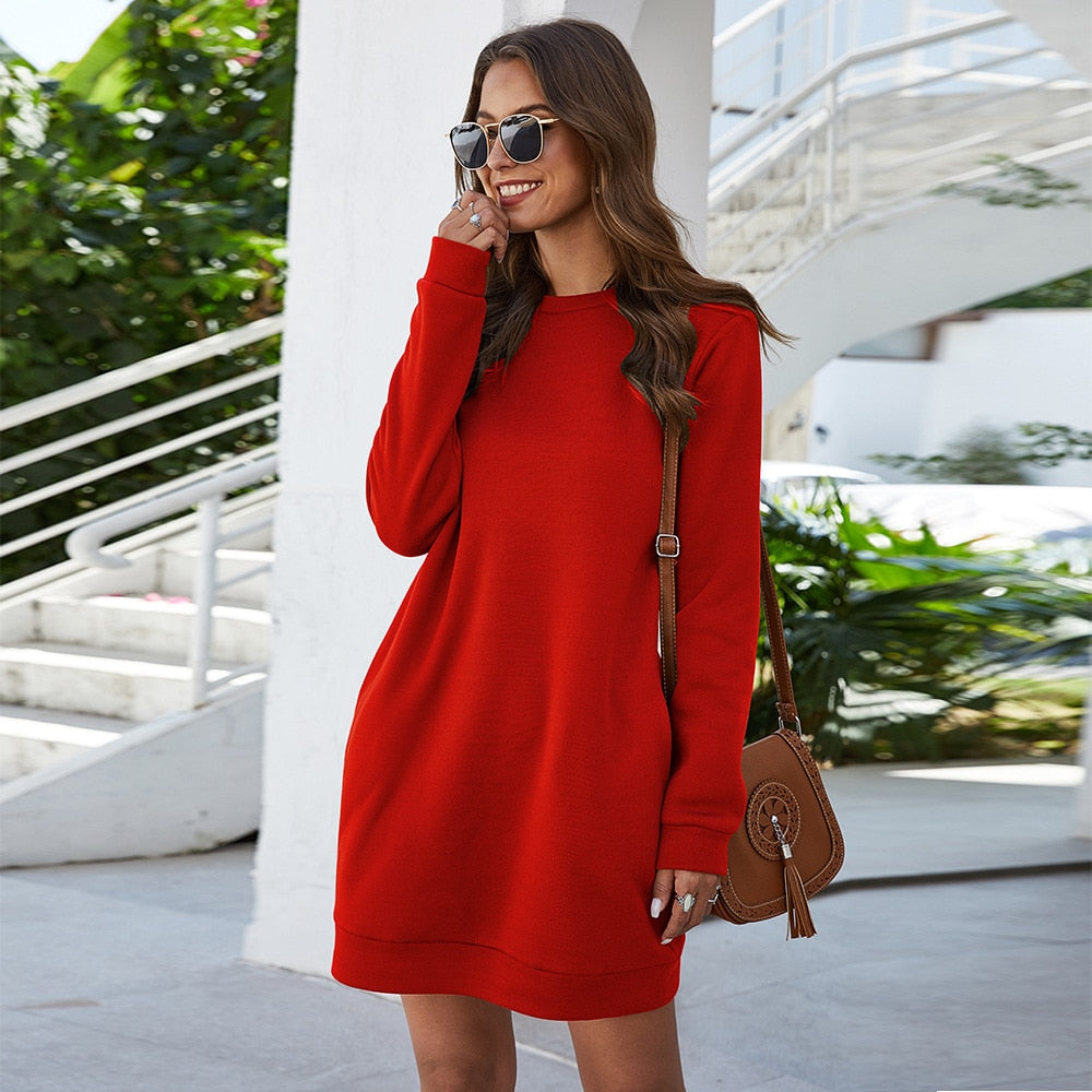 Women’s Casual Long Sleeve Sweatshirt Dress