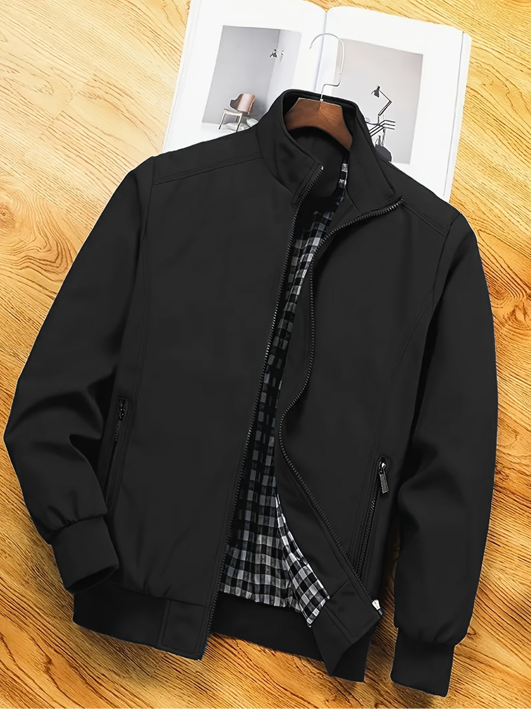 Men's Lightweight Jacket with Stand Collar