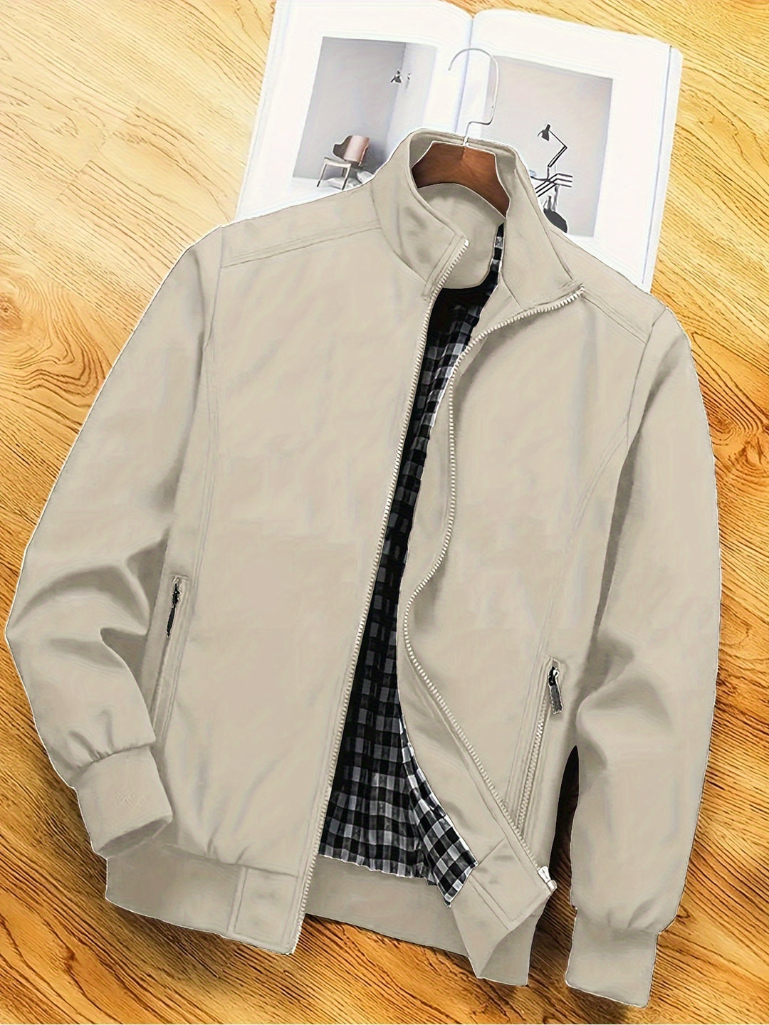 Men's Lightweight Jacket with Stand Collar